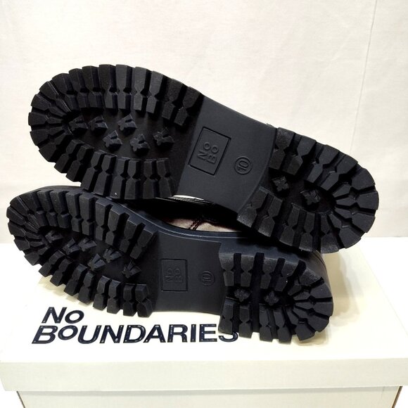 No Boundaries Knit Combat Boots US 10 Burgundy Lace Up Inside Zipper Memory Foam - Picture 6 of 9